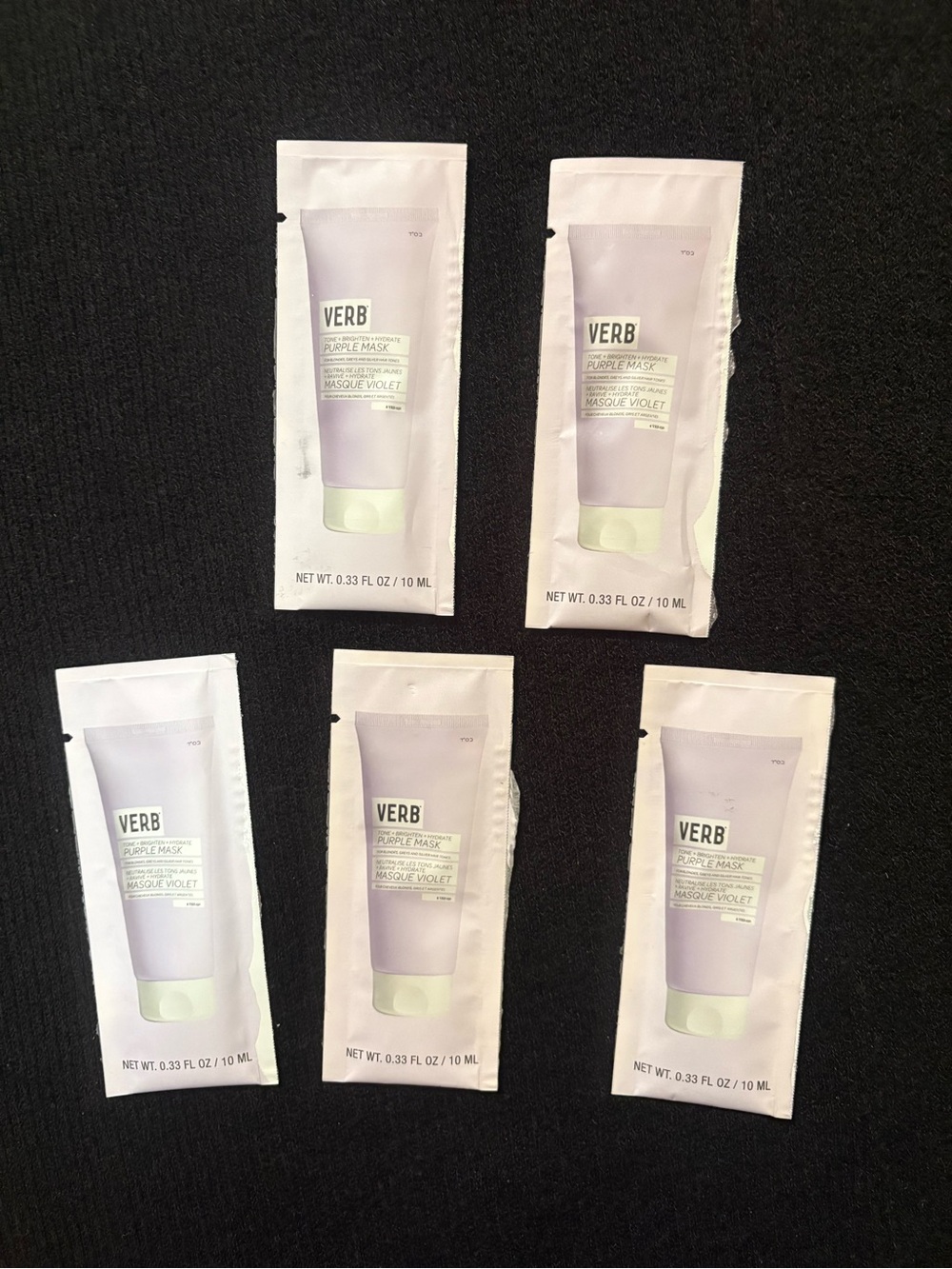 NEW Verb Purple Toning Brightening Hydrating Mask Treatment Travel Set